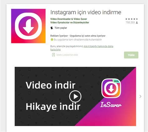 Instagram ücretsiz video indir